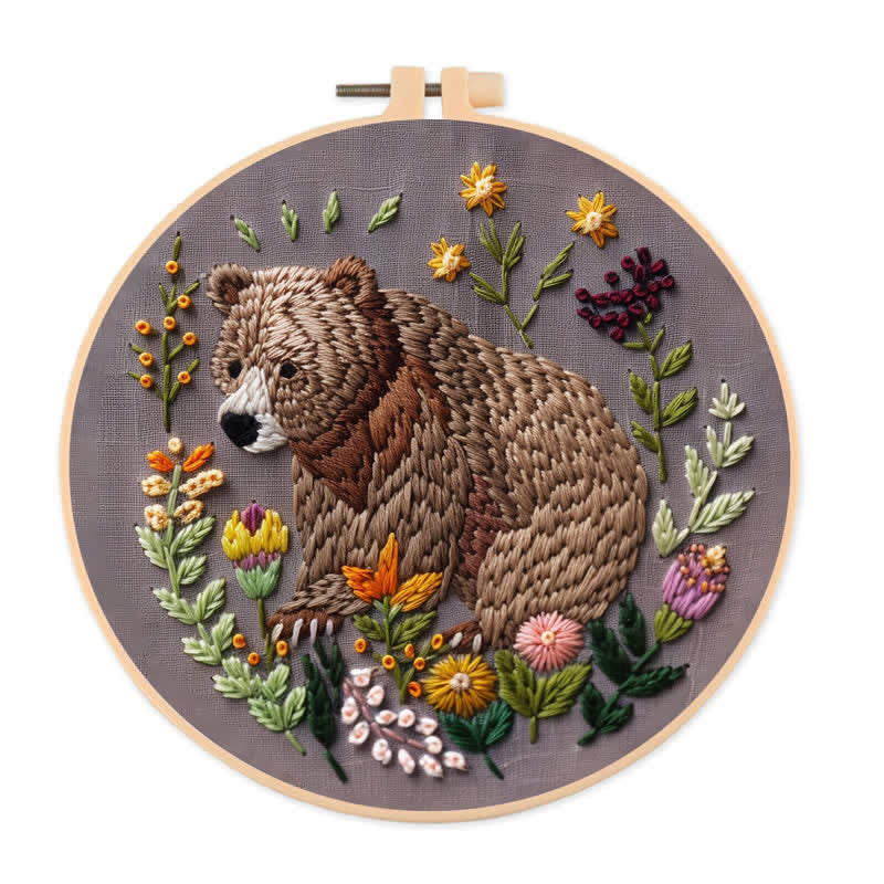 Rubbyoo Embroidery Kit - Woodland Bear - image 0