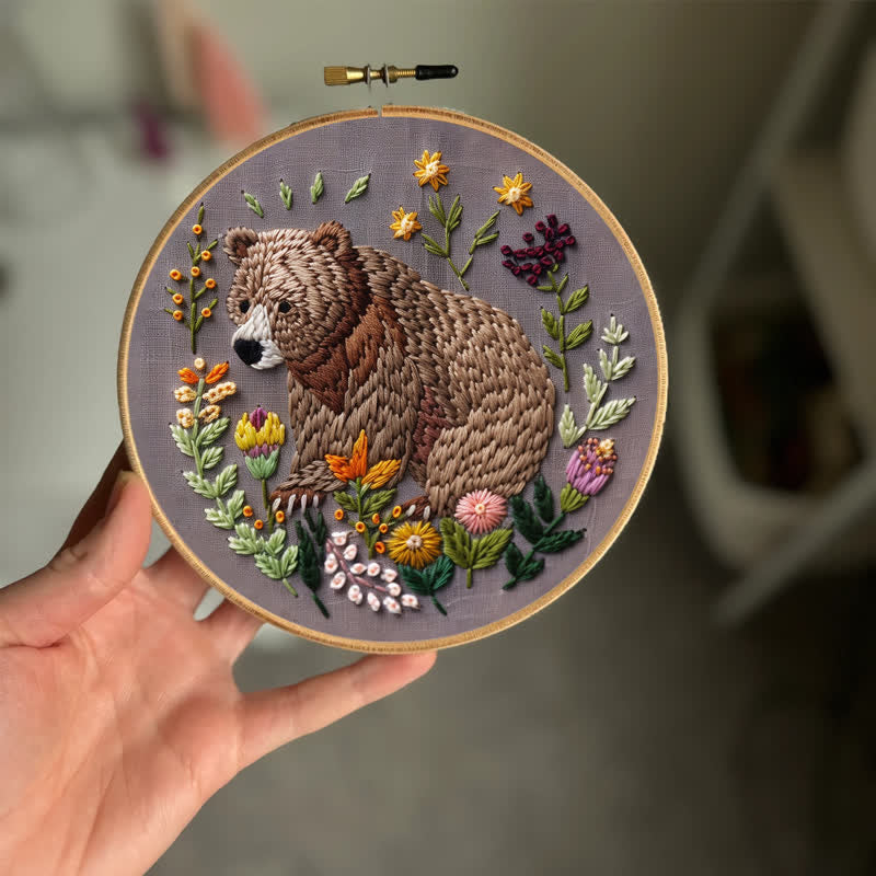 Rubbyoo Embroidery Kit - Woodland Bear - image 1