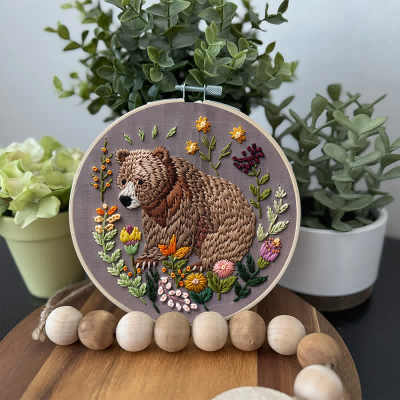 Rubbyoo Embroidery Kit - Woodland Bear - image 2