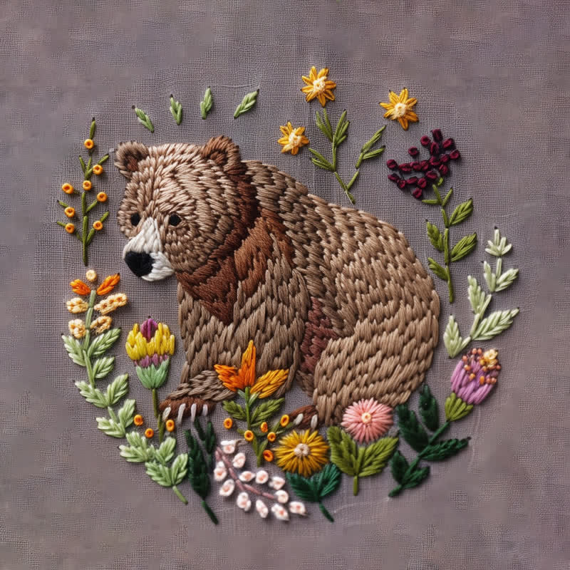 Rubbyoo Embroidery Kit - Woodland Bear - image 7