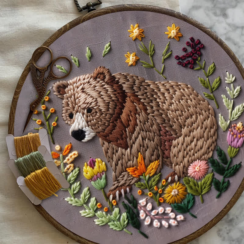 Rubbyoo Embroidery Kit - Woodland Bear - image 8