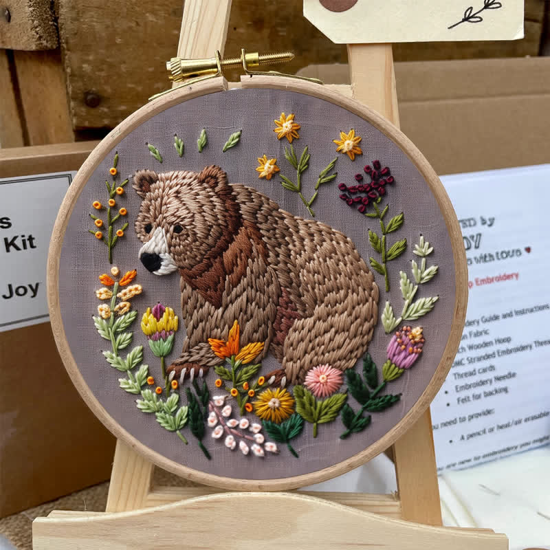 Rubbyoo Embroidery Kit - Woodland Bear - image 6