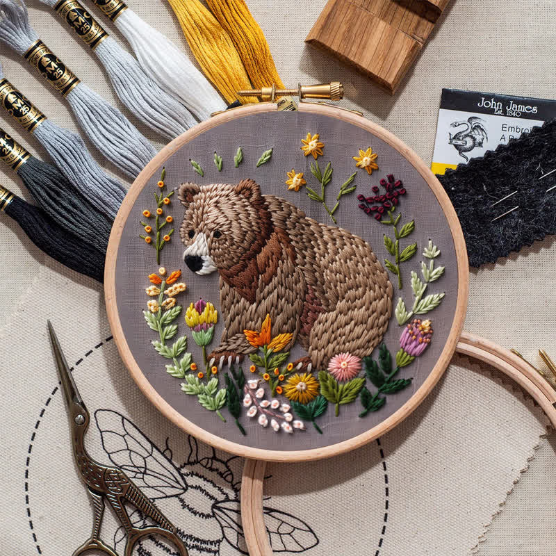 Rubbyoo Embroidery Kit - Woodland Bear - image 10
