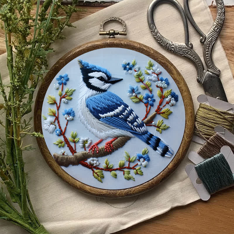 Rubbyoo Embroidery Kit - Winter Bluejay - image 8