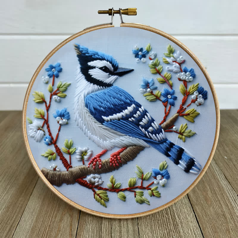 Rubbyoo Embroidery Kit - Winter Bluejay - image 5