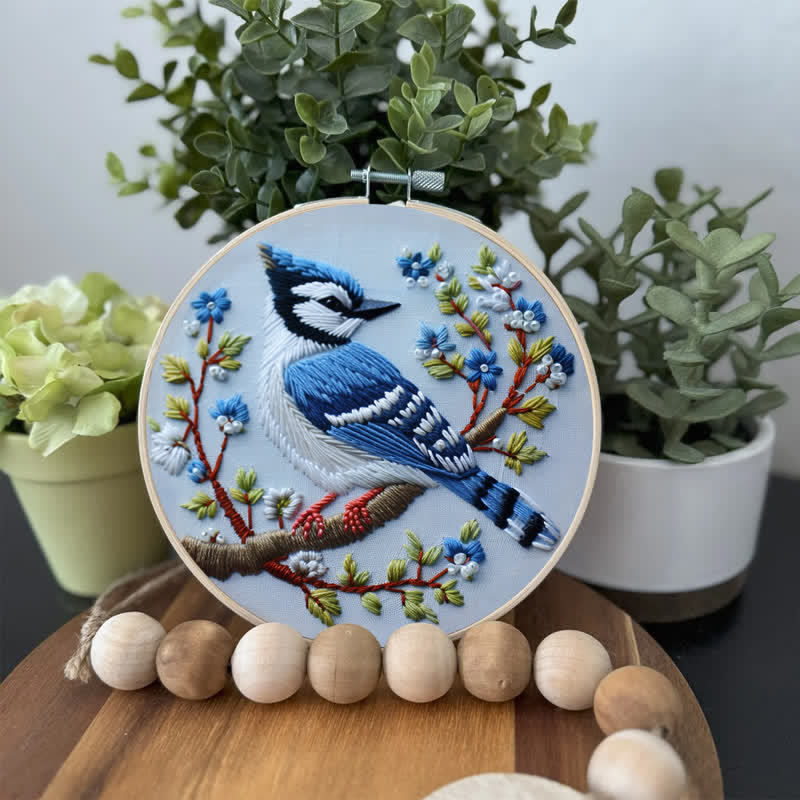 Rubbyoo Embroidery Kit - Winter Bluejay - image 4