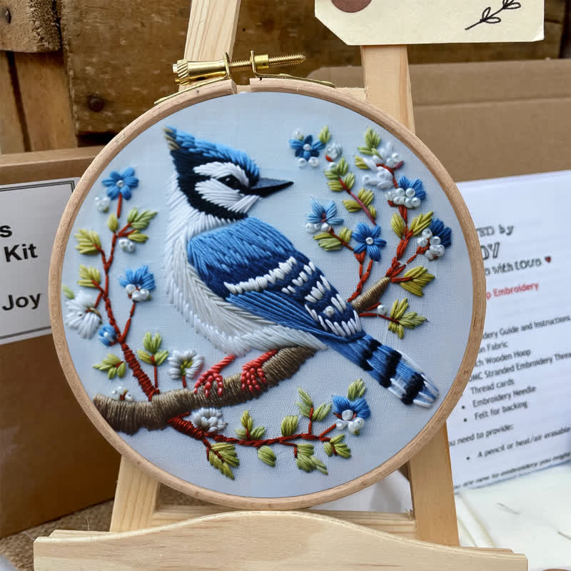 Rubbyoo Embroidery Kit - Winter Bluejay - image 6