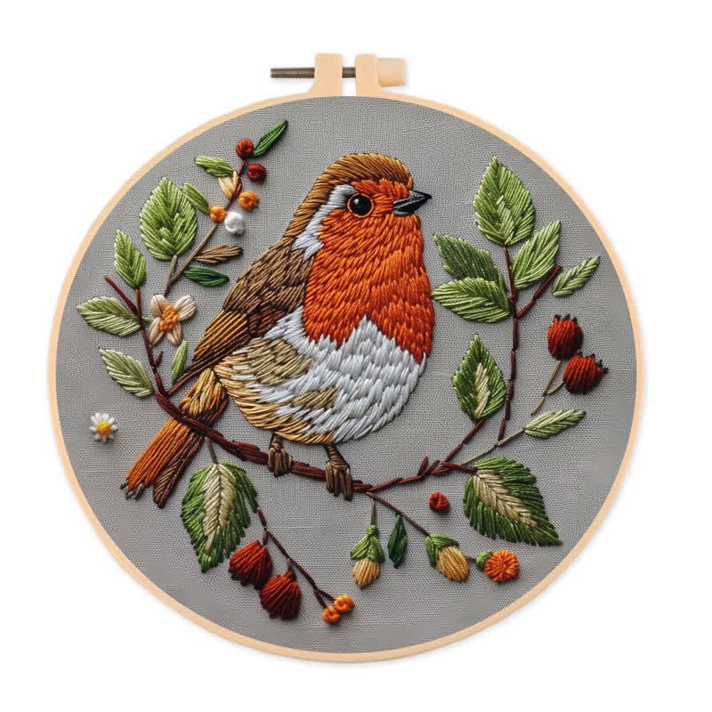 Rubbyoo Embroidery Kit - Spring Robin - image 0