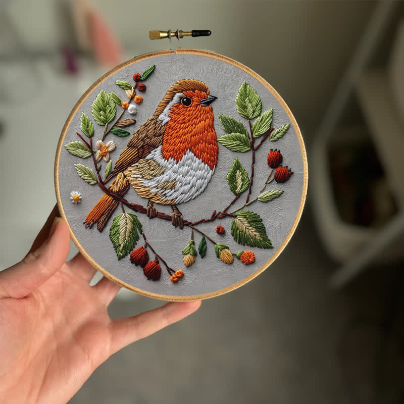 Rubbyoo Embroidery Kit - Spring Robin - image 1