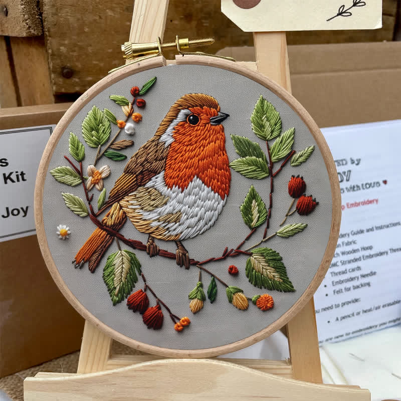 Rubbyoo Embroidery Kit - Spring Robin - image 5