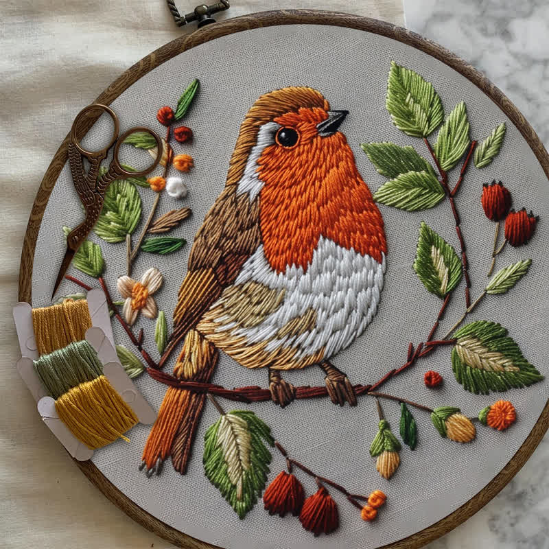 Rubbyoo Embroidery Kit - Spring Robin - image 7
