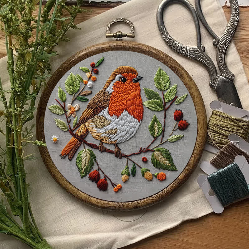 Rubbyoo Embroidery Kit - Spring Robin - image 8