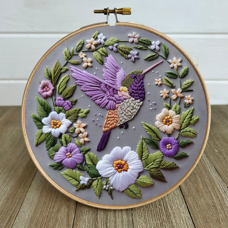 Rubbyoo Embroidery Kit - Purple Hummingbird - image 5