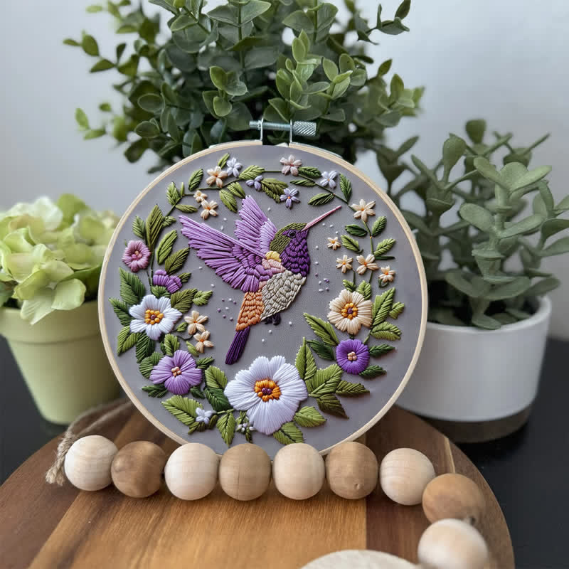 Rubbyoo Embroidery Kit - Purple Hummingbird - image 2
