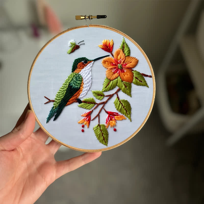 Rubbyoo Embroidery Kit - Beautiful Hummingbirds  - image 1