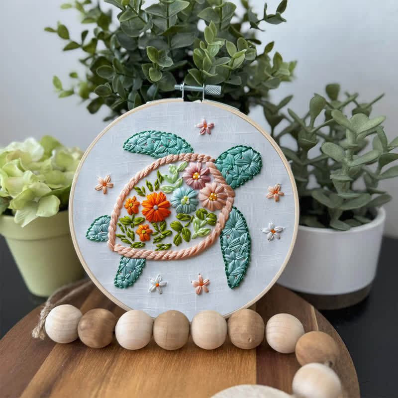 Rubbyoo Embroidery Kit - Floral Turtle - image 2