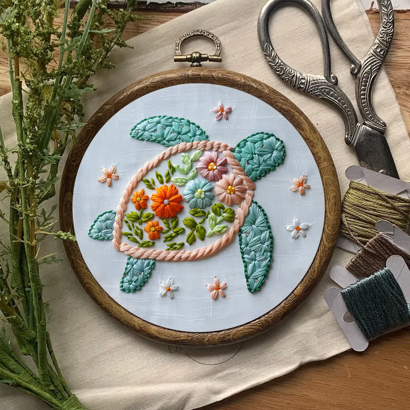 Rubbyoo Embroidery Kit - Floral Turtle - image 7
