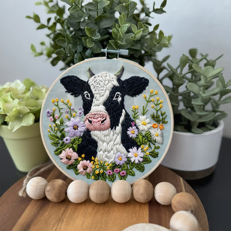Rubbyoo Embroidery Kit - Floral Cow  - image 3