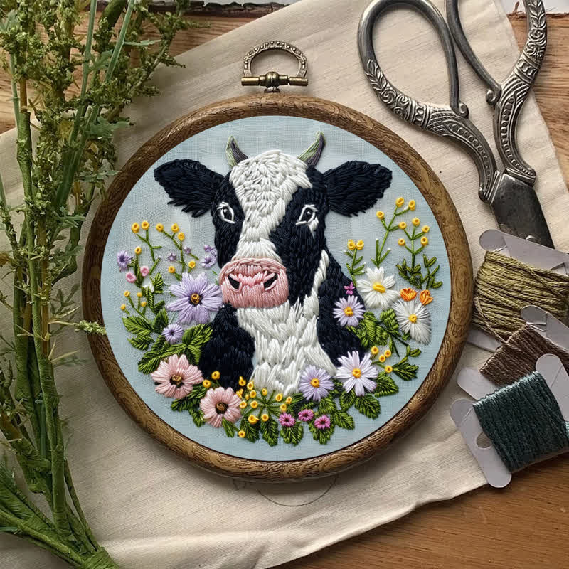 Rubbyoo Embroidery Kit - Floral Cow  - image 7