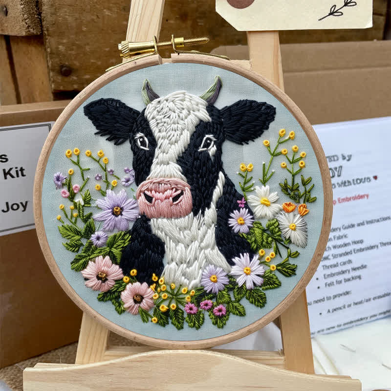 Rubbyoo Embroidery Kit - Floral Cow  - image 5