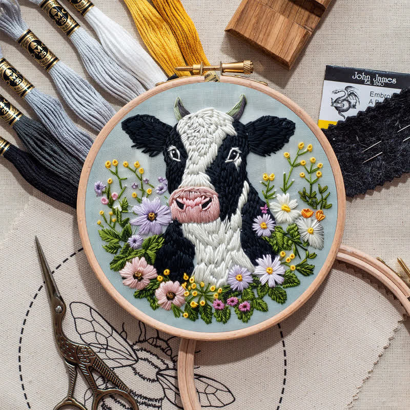 Rubbyoo Embroidery Kit - Floral Cow  - image 9