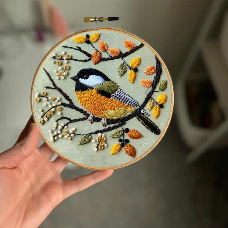 Rubbyoo Embroidery Kit - Chickadee - image 1