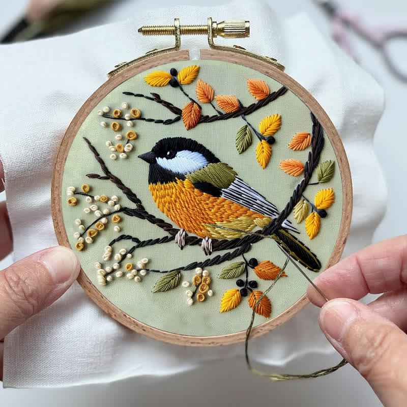 Rubbyoo Embroidery Kit - Chickadee - image 4