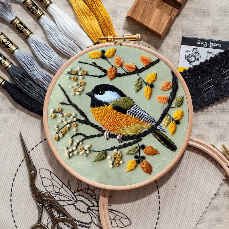 Rubbyoo Embroidery Kit - Chickadee - image 9