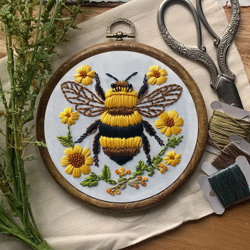 Rubbyoo Embroidery Kit - Bumble Bee Craft Kit For Beginner - image 6
