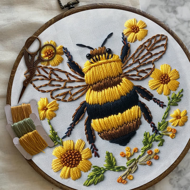 Rubbyoo Embroidery Kit - Bumble Bee Craft Kit For Beginner - image 7