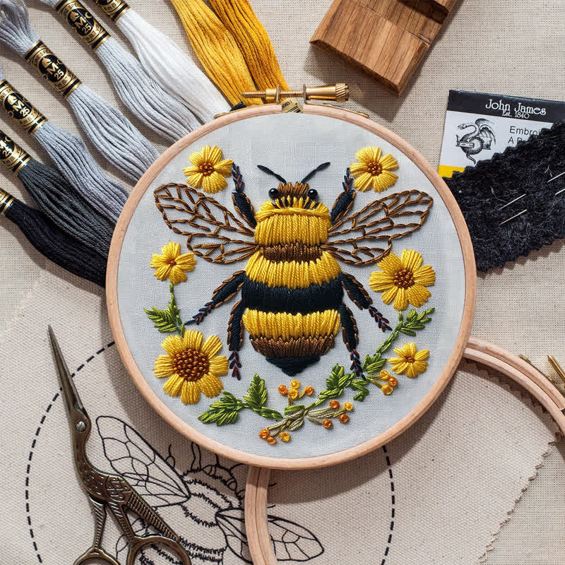 Rubbyoo Embroidery Kit - Bumble Bee Craft Kit For Beginner - image 8