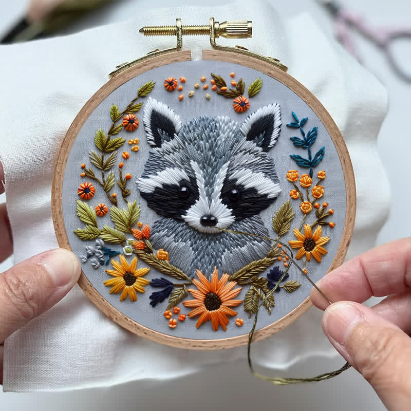 Rubbyoo Embroidery Kit - Baby Racoon - image 3