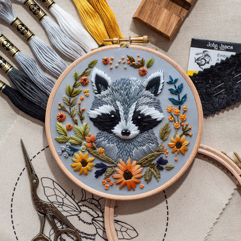 Rubbyoo Embroidery Kit - Baby Racoon - image 9