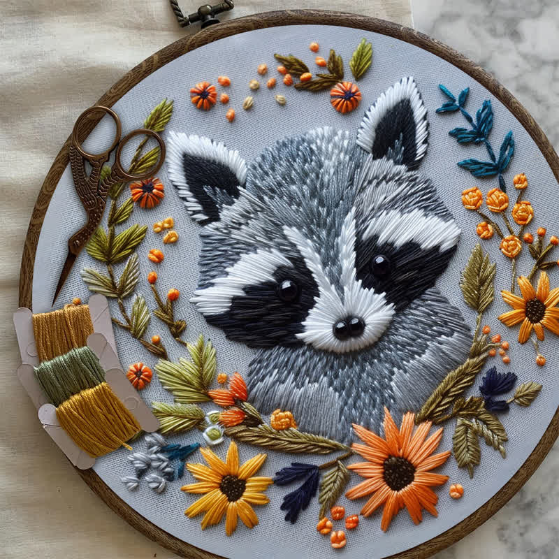 Rubbyoo Embroidery Kit - Baby Racoon - image 8