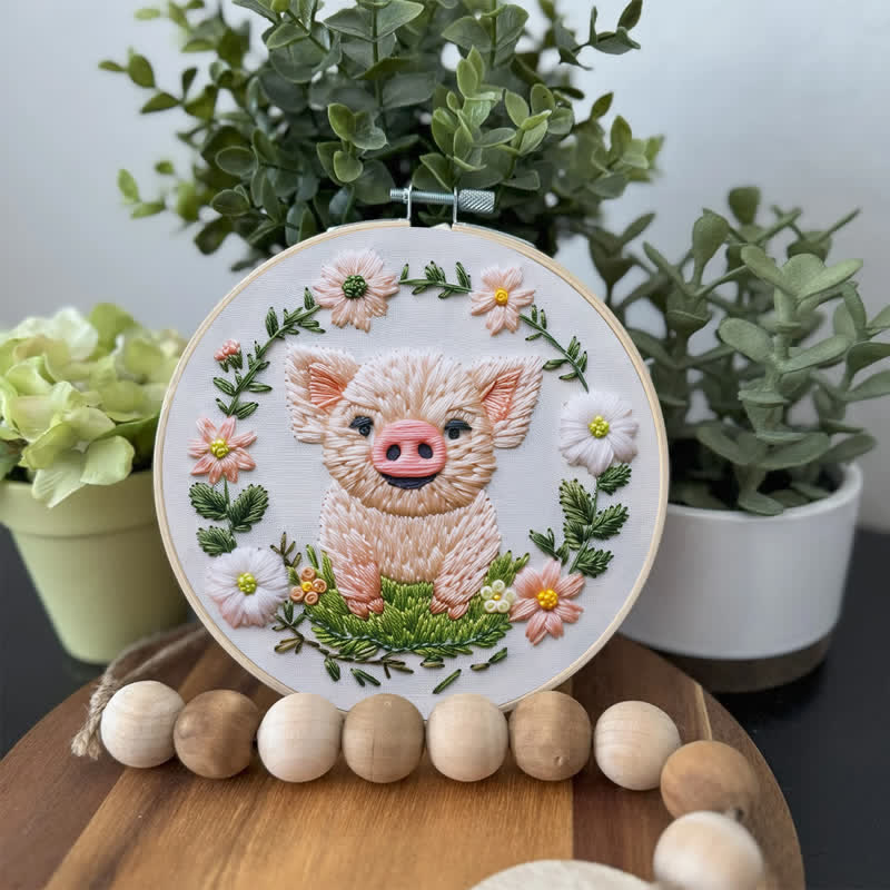 Rubbyoo Embroidery Kit - Floral Pig - image 2
