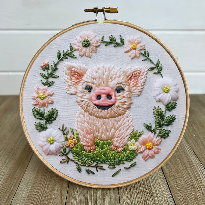 Rubbyoo Embroidery Kit - Floral Pig - image 6