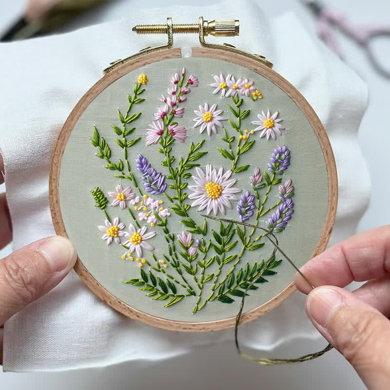 Rubbyoo Embroidery Kit - Wildflower Bouquet - image 4