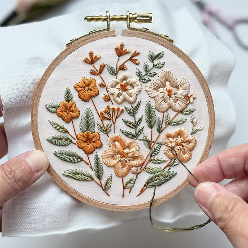 Rubbyoo Embroidery Kit - Autumn Flowers - image 4