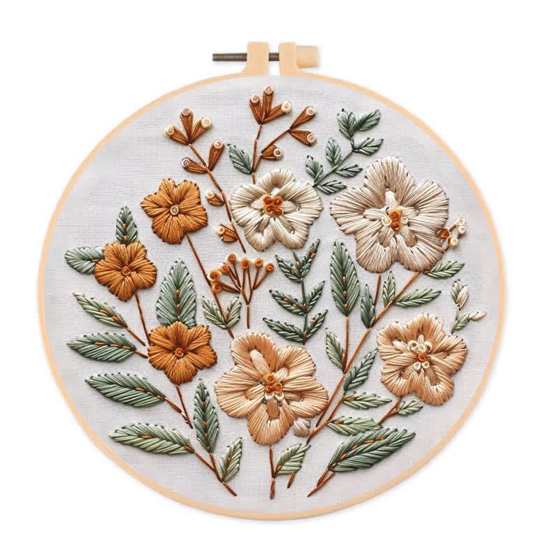 Rubbyoo Embroidery Kit - Autumn Flowers - 20*20cm - image 0