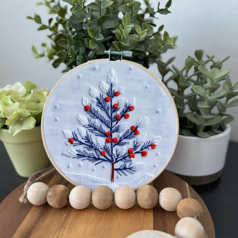 Rubbyoo Embroidery Kit - Winter Snowy Christmas Tree - image 2