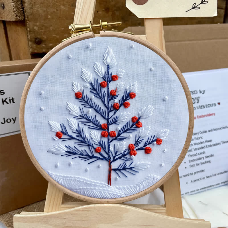 Rubbyoo Embroidery Kit - Winter Snowy Christmas Tree - image 5