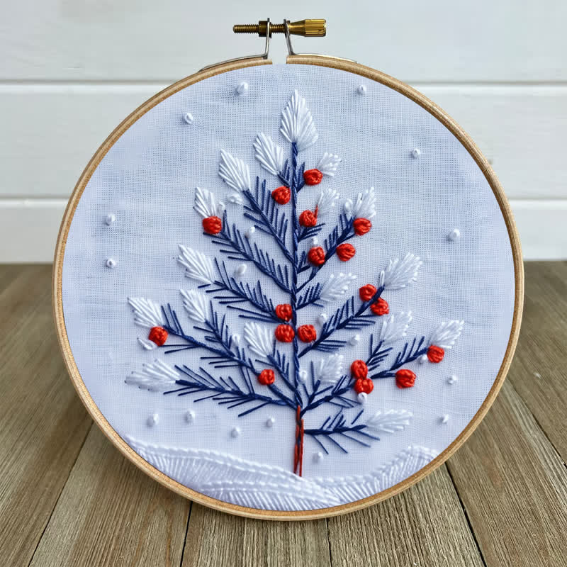 Rubbyoo Embroidery Kit - Winter Snowy Christmas Tree - image 4