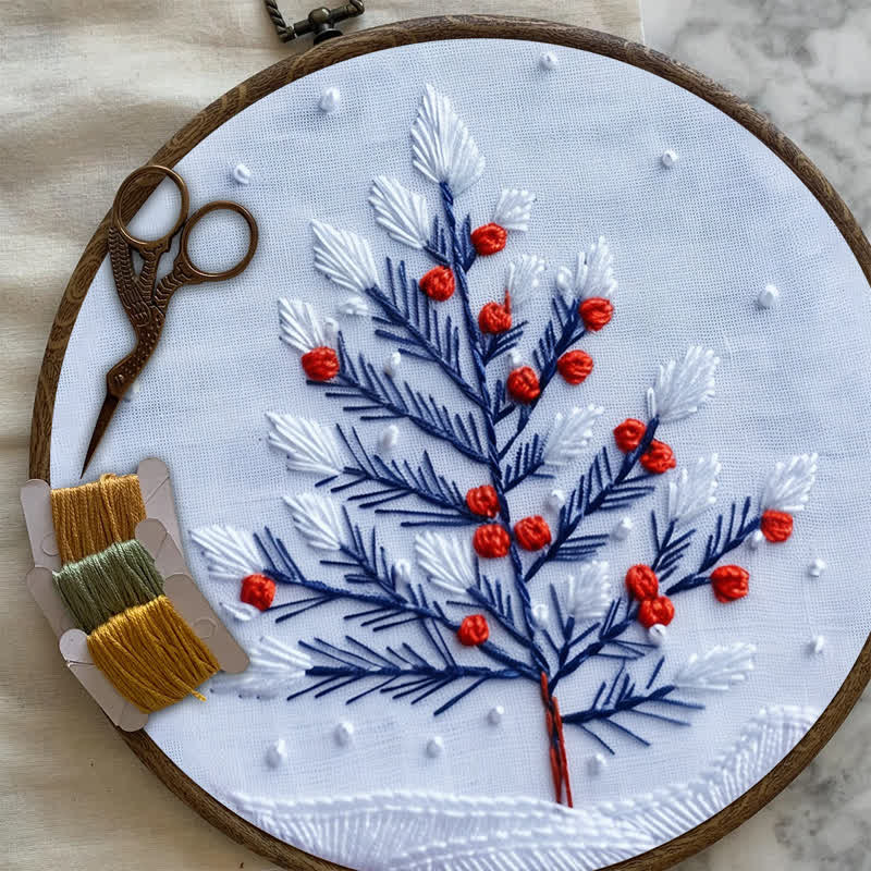 Rubbyoo Embroidery Kit - Winter Snowy Christmas Tree - image 7