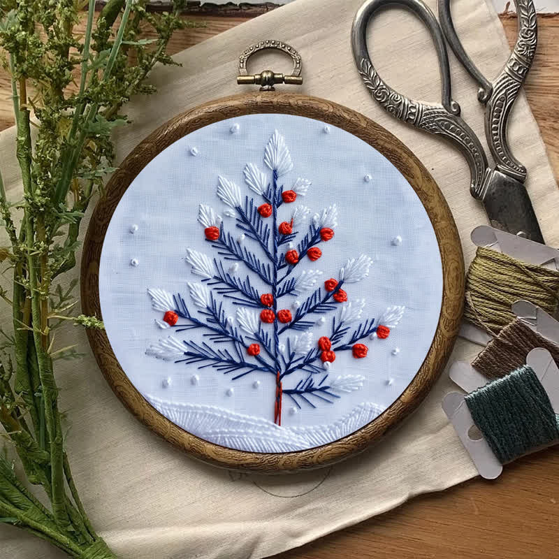 Rubbyoo Embroidery Kit - Winter Snowy Christmas Tree - image 6