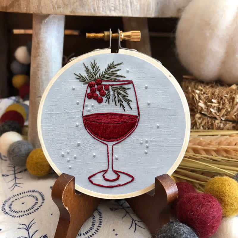 Rubbyoo Embroidery Kit - Christmas Eve wine - image 1