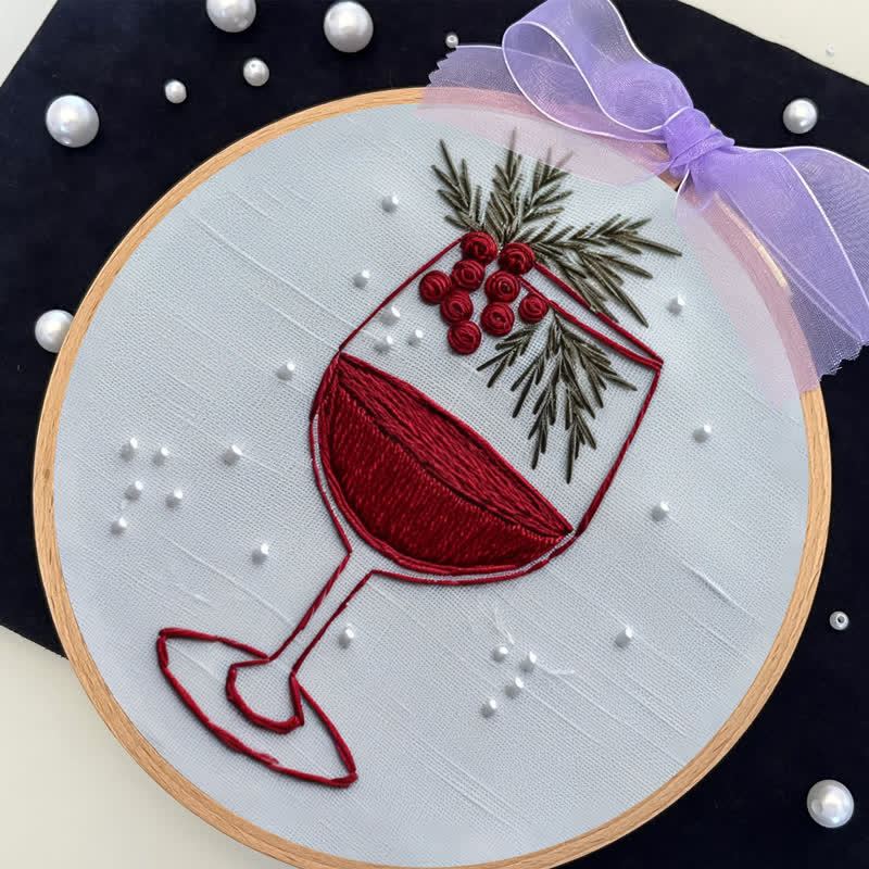 Rubbyoo Embroidery Kit - Christmas Eve wine - image 5