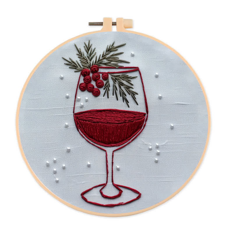 Rubbyoo Embroidery Kit - Christmas Eve wine - 20*20cm - image 0