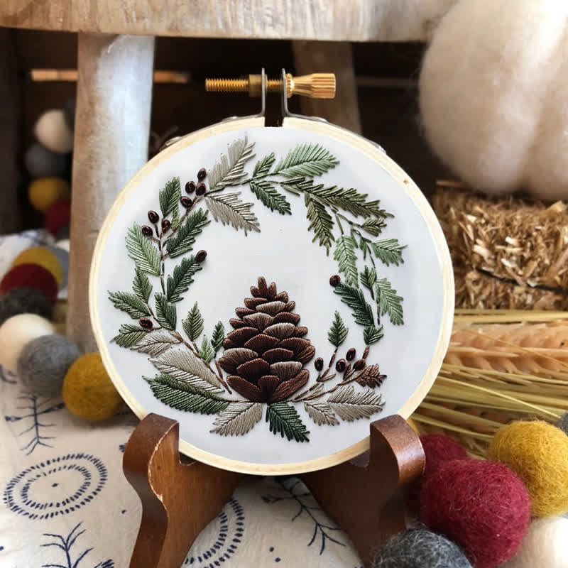 Rubbyoo Embroidery Kit - Pinecone - image 1