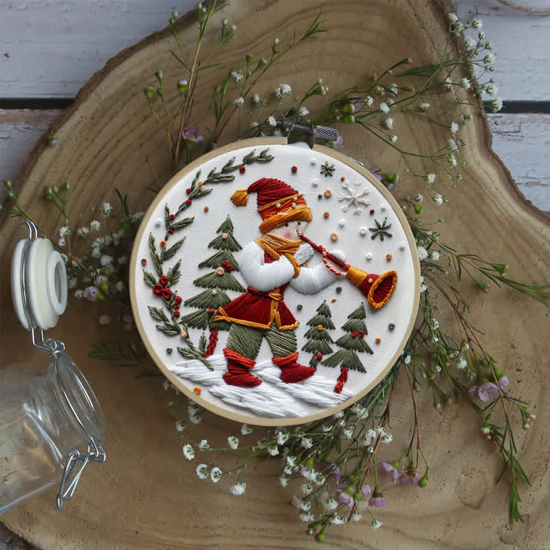 Rubbyoo Embroidery Kit - Christmas Trumpet Boy In The Snow - image 5