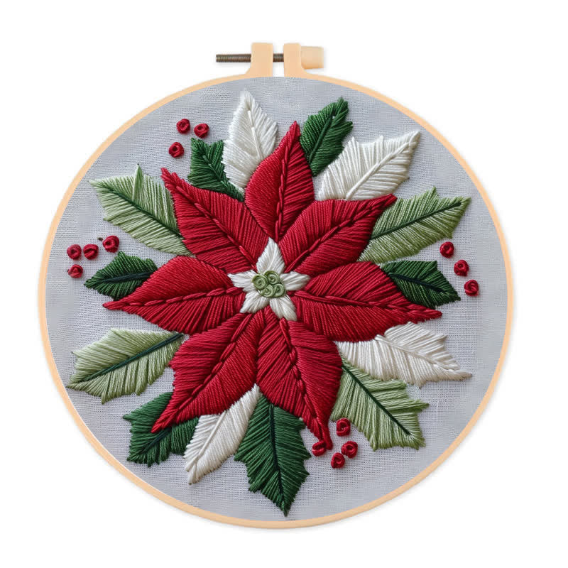 Rubbyoo Embroidery Kit - Christmas Flower - 20*20cm - image 0
